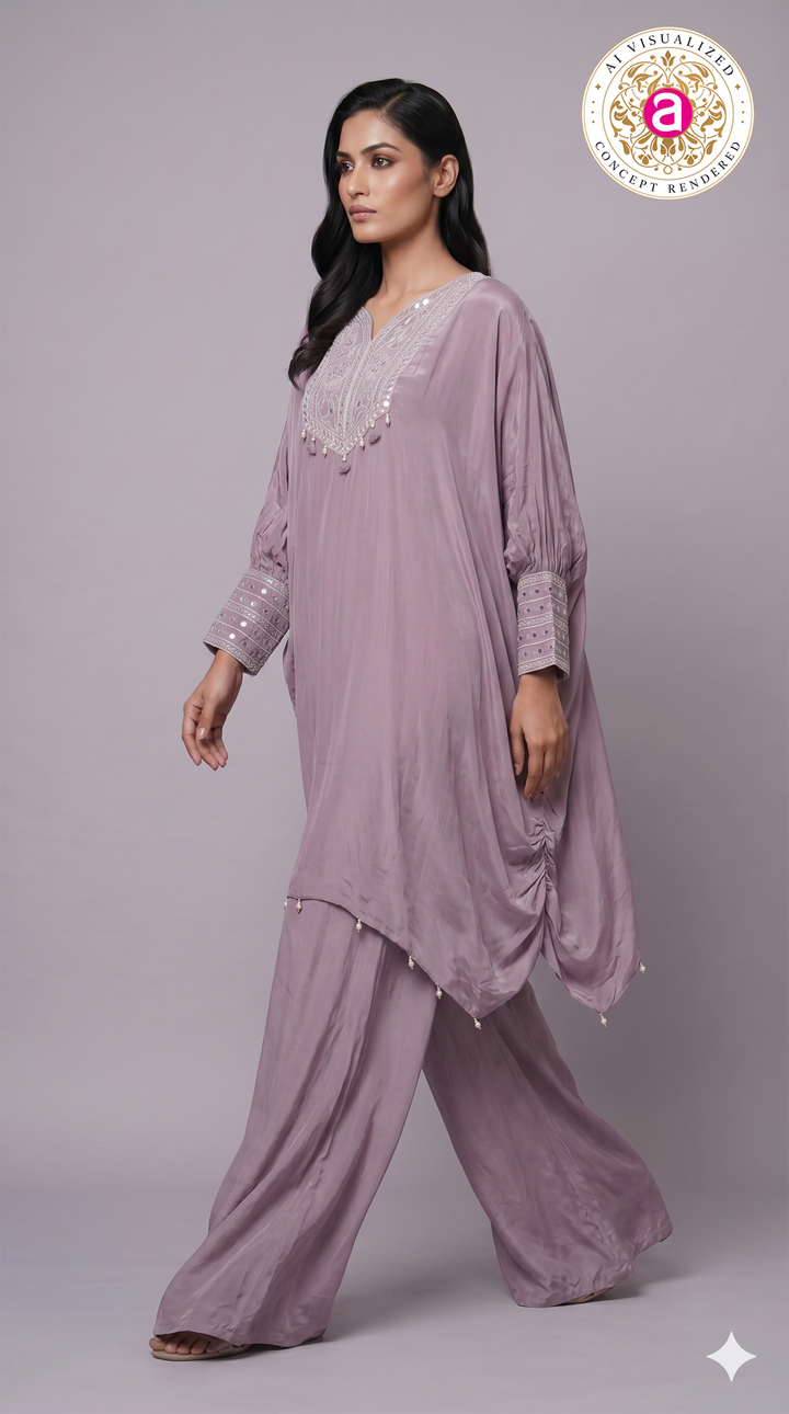 Dusty Lavender Kaftan Co-Ord Set