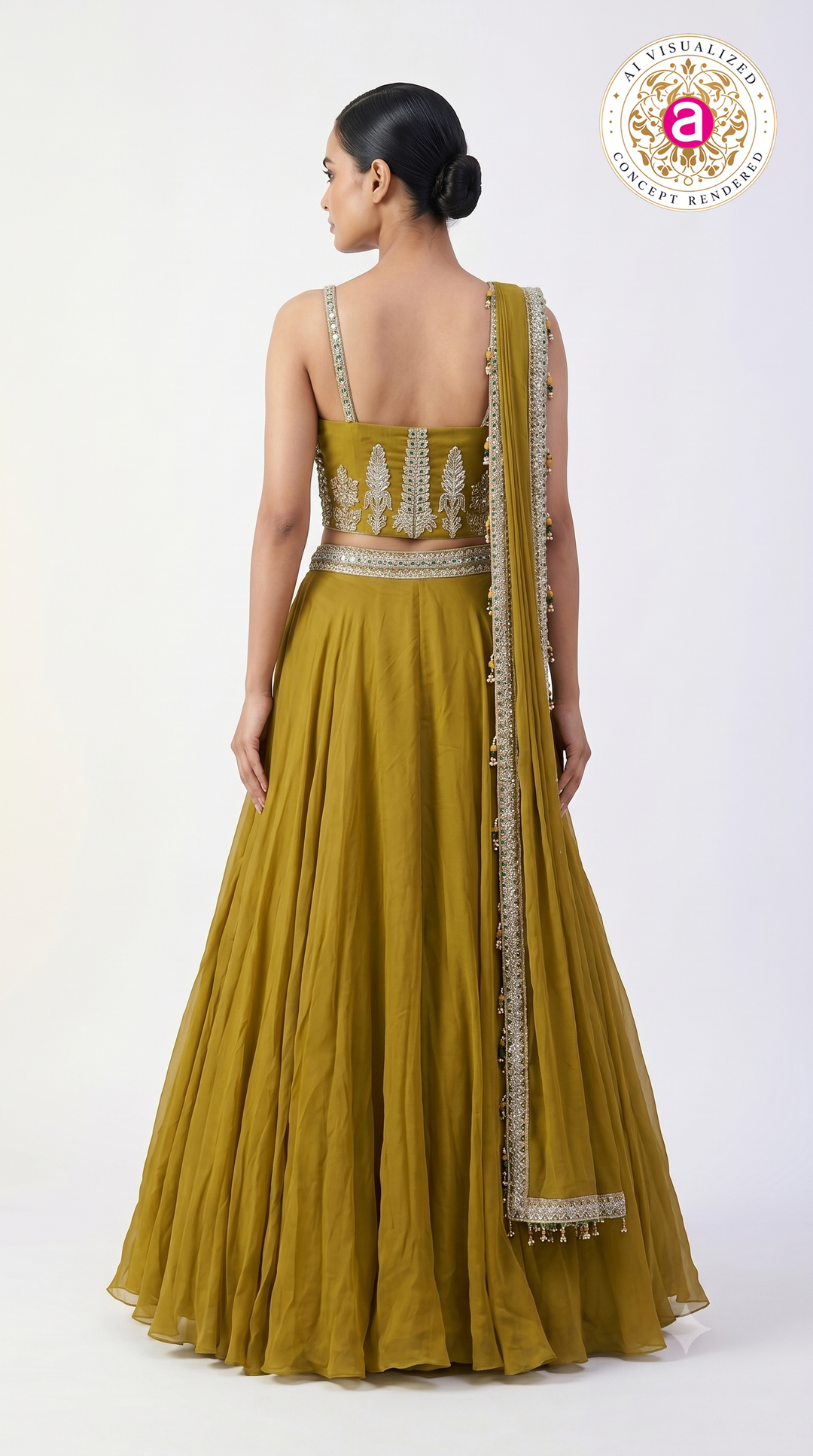 Mustard Gold Embellished Designer Lehenga Set
