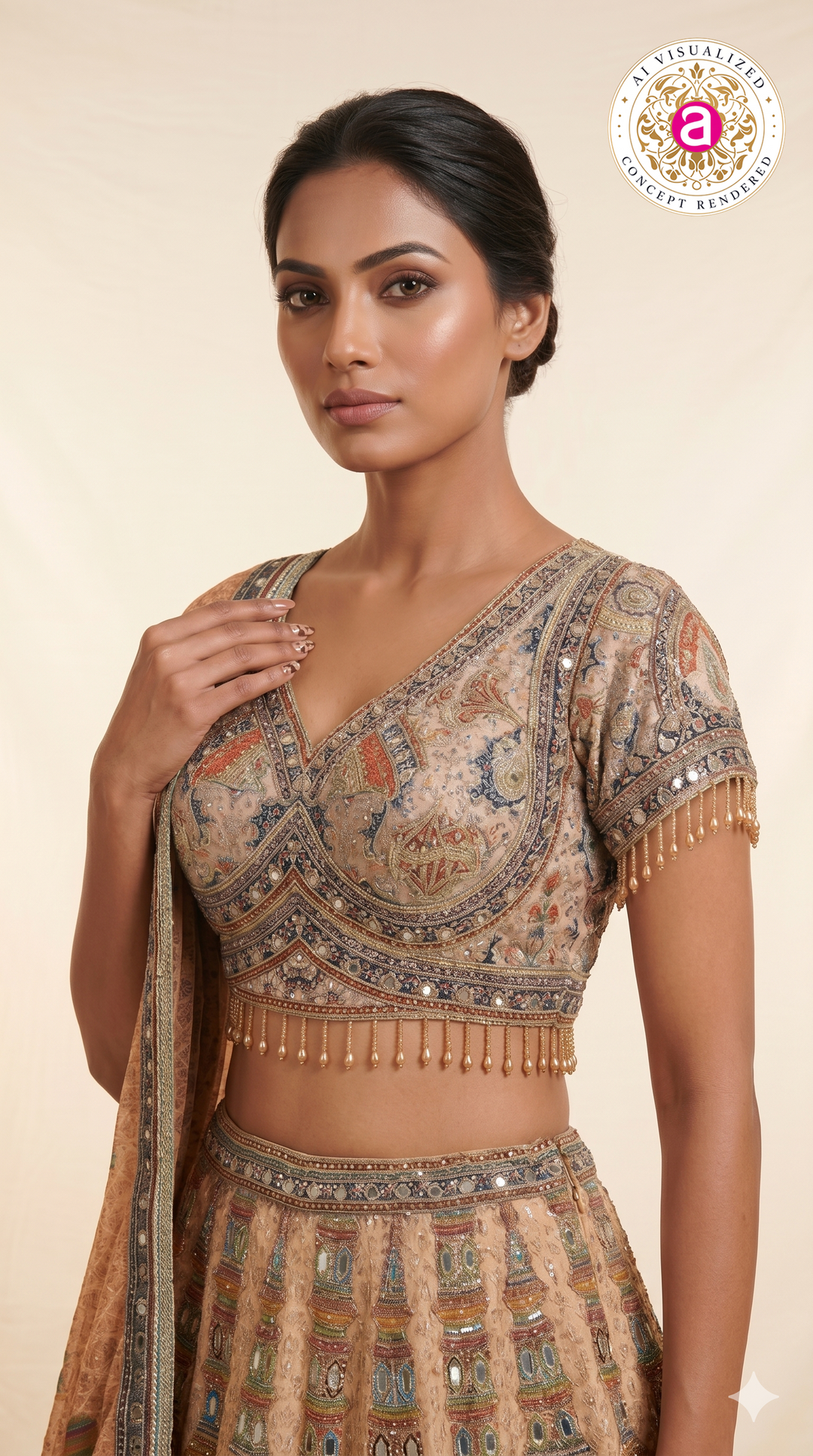 Heritage Palace Art Embroidered Designer Lehenga Set