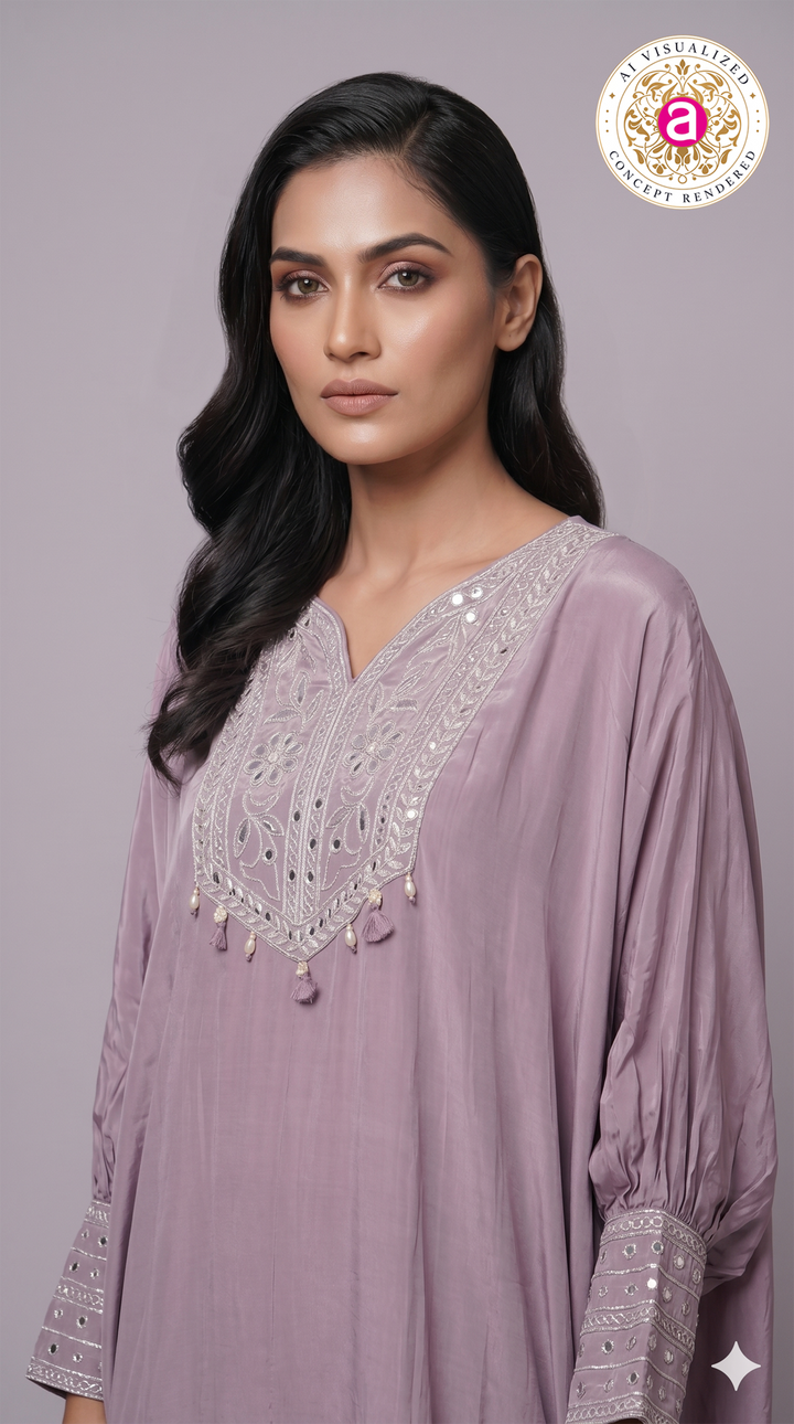 Dusty Lavender Kaftan Co-Ord Set