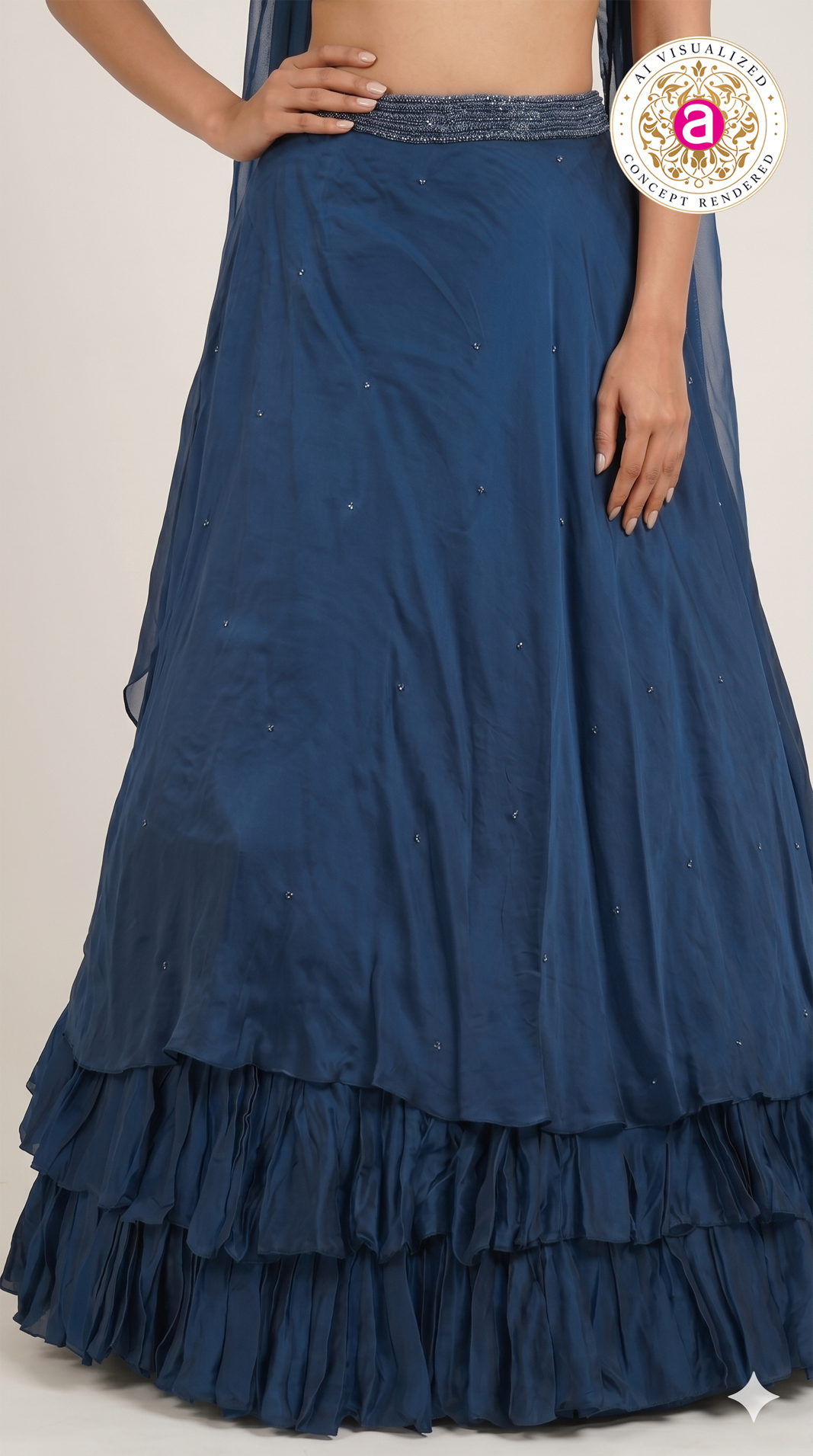 Navy Blue Designer Party Wear Lehenga Set