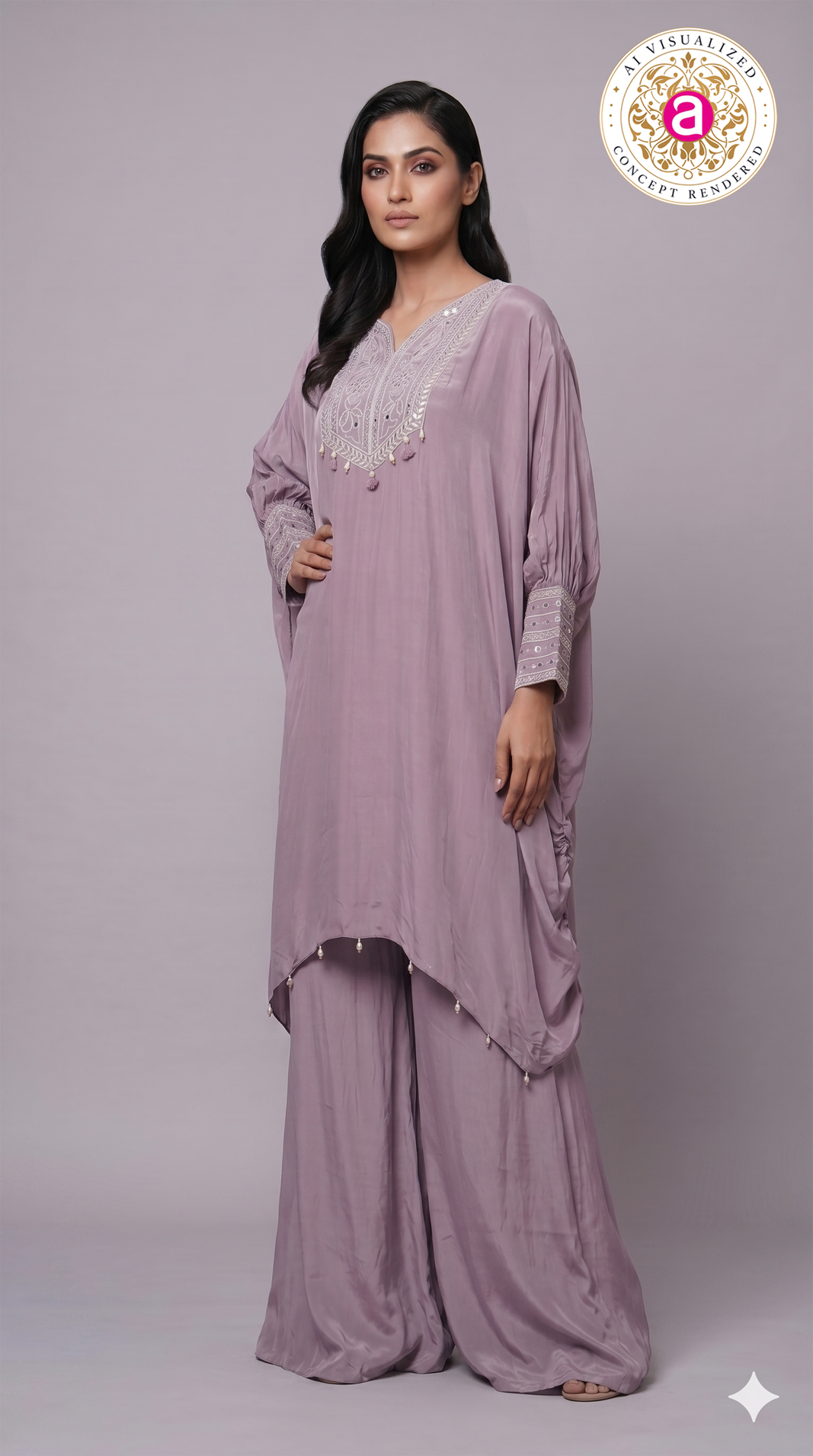 Dusty Lavender Kaftan Co-Ord Set