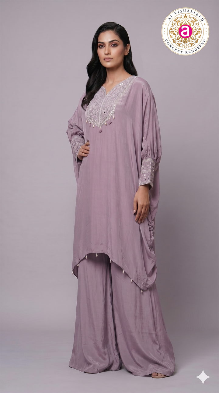 Dusty Lavender Kaftan Co-Ord Set