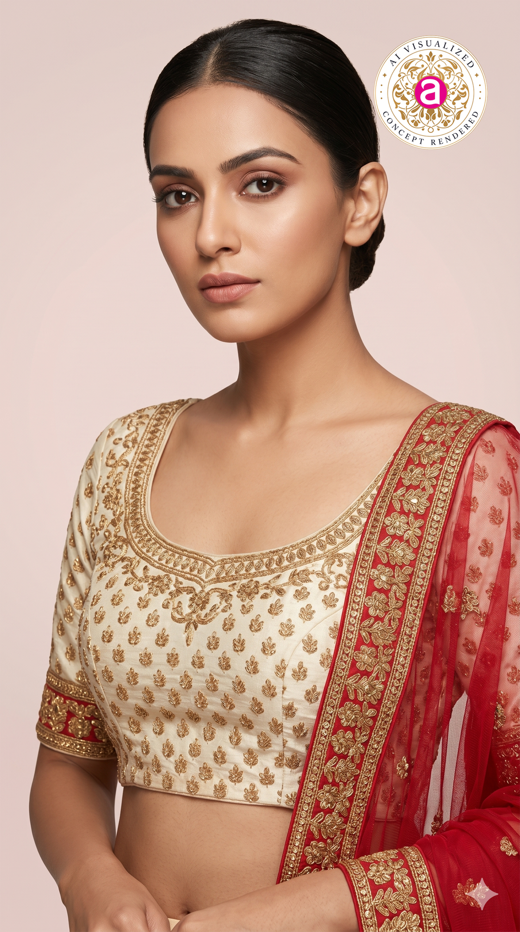 Ivory White & Maroon Designer Bridal Lehenga Set with Heavy Zari Embroidery & Net Dupatta