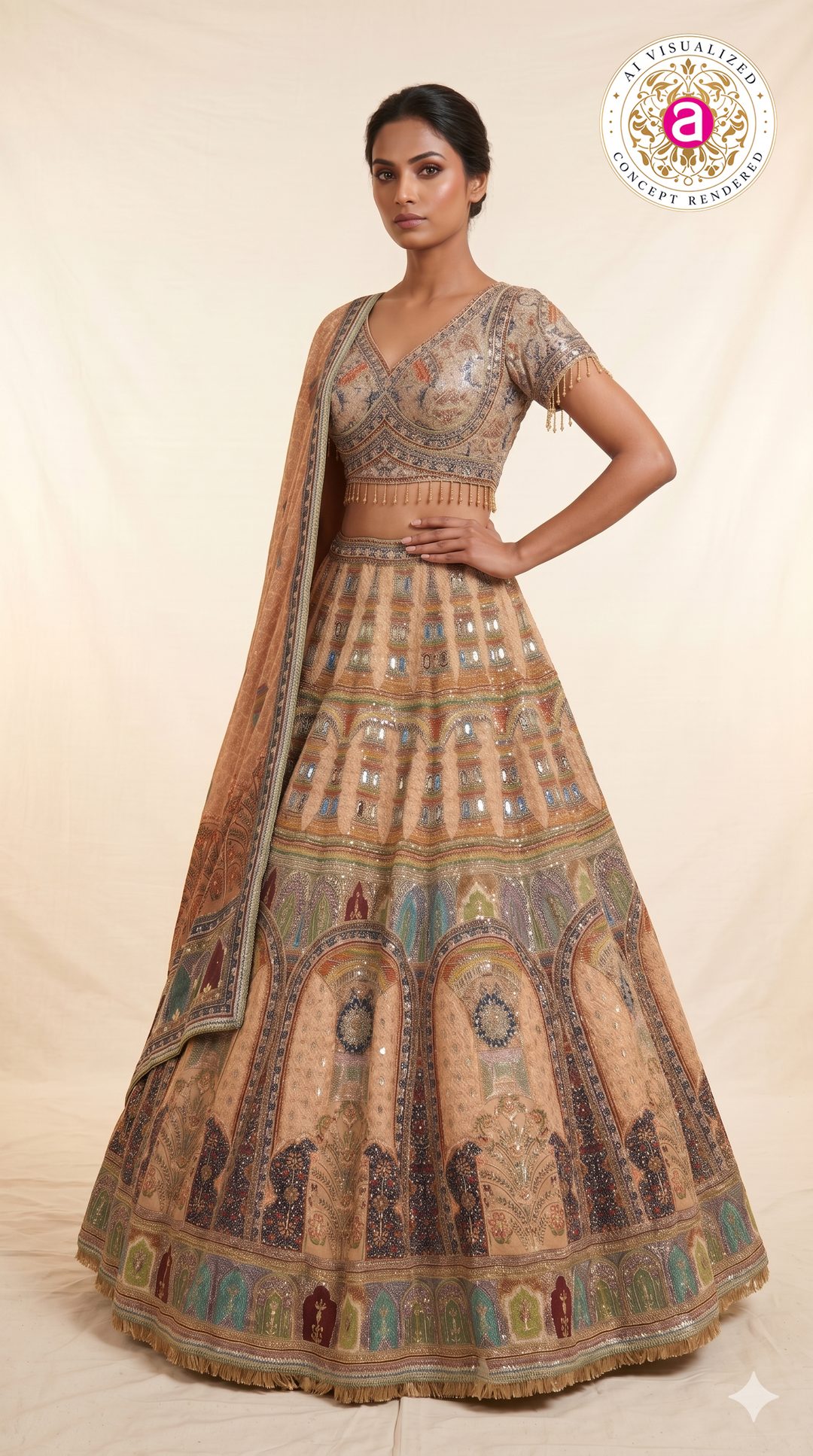 Heritage Palace Art Embroidered Designer Lehenga Set