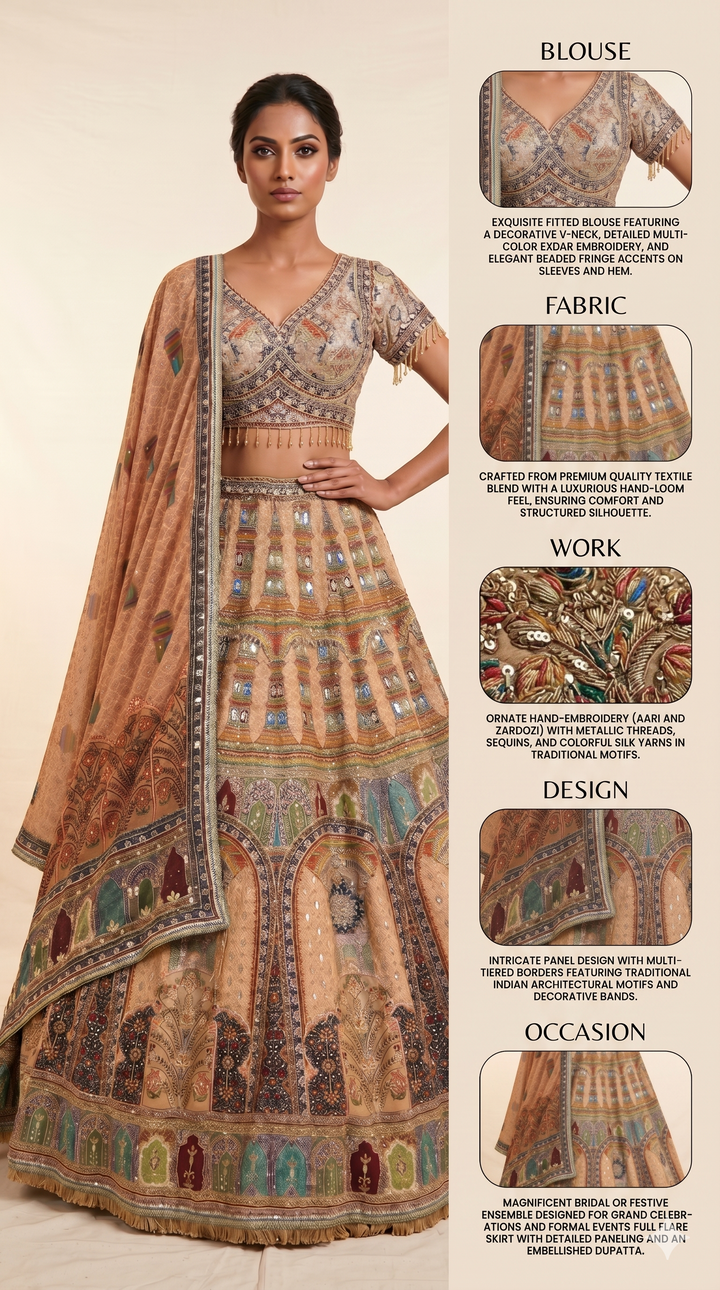 Heritage Palace Art Embroidered Designer Lehenga Set