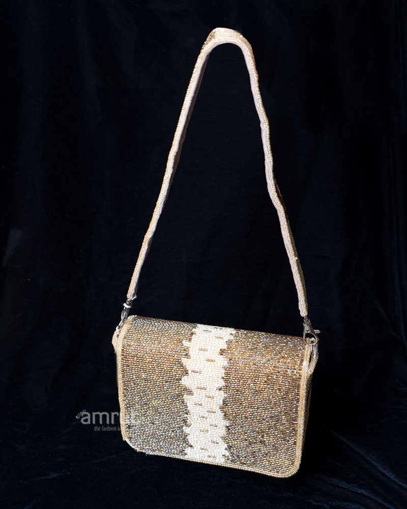 Golden Cut Dana Embellished Bag with Wide Shoulder Straps 01