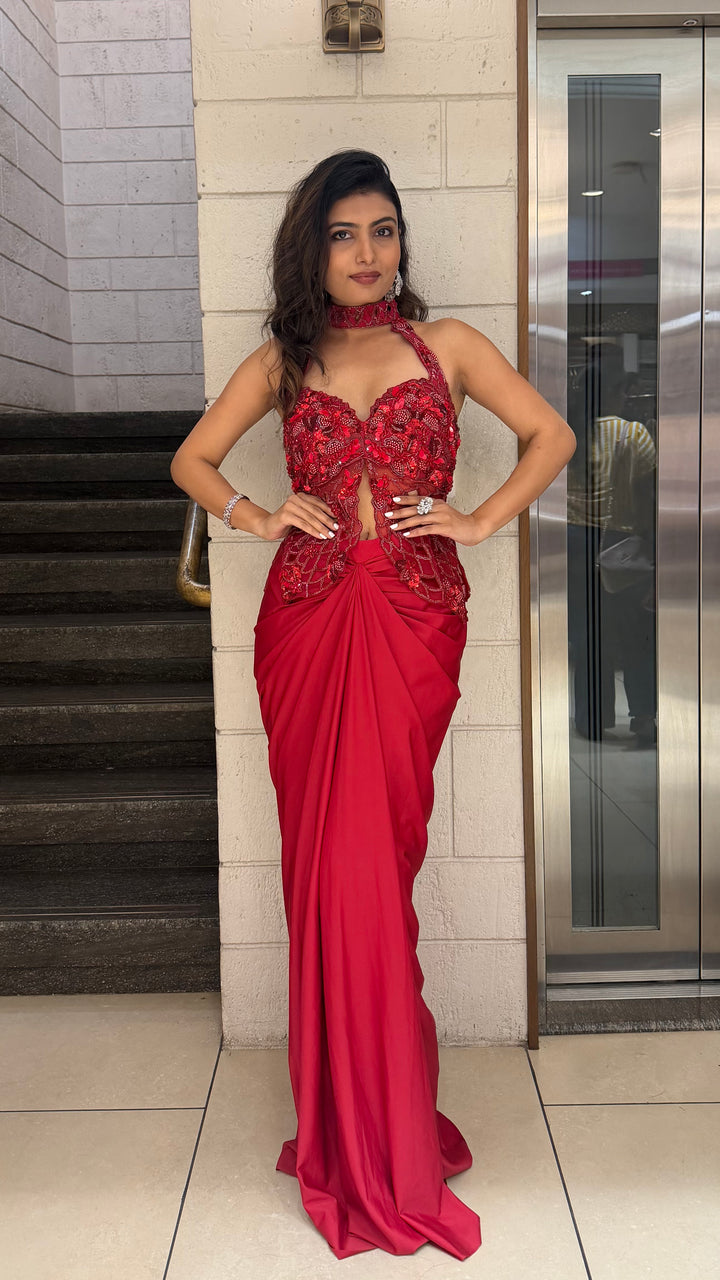 Red Designer Indo-Western