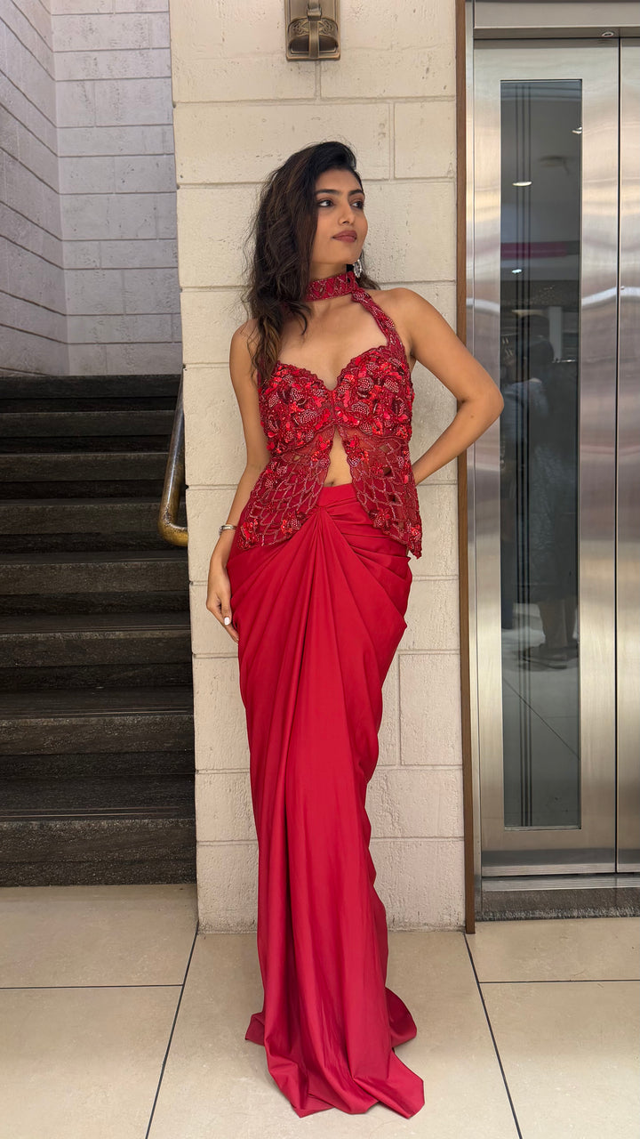 Red Designer Indo-Western