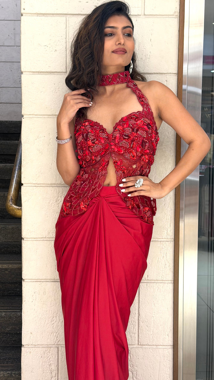 Red Designer Indo-Western