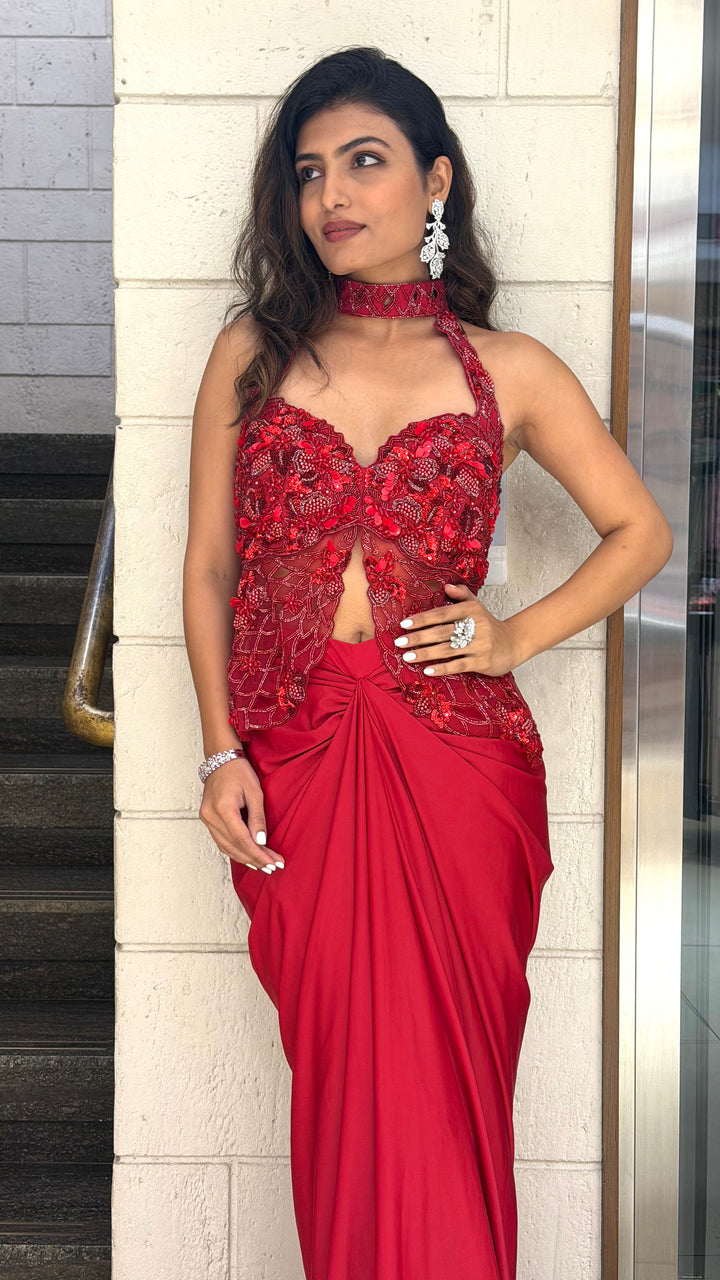 Red Designer Indo-Western