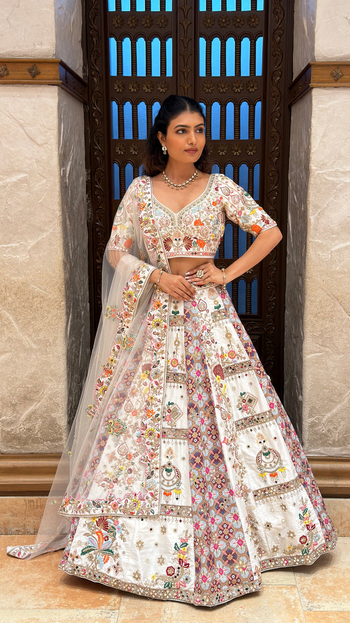 Ivory Heritage Embroidered Bridal Lehenga Set