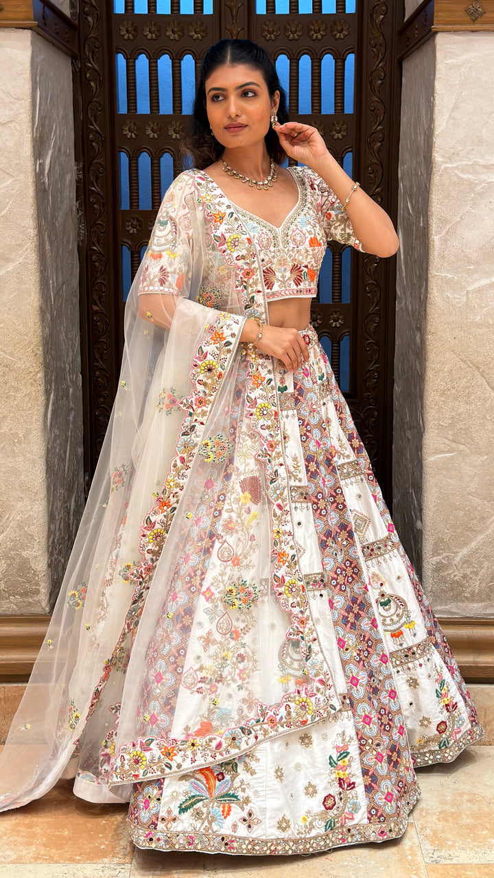 Ivory Heritage Embroidered Bridal Lehenga Set