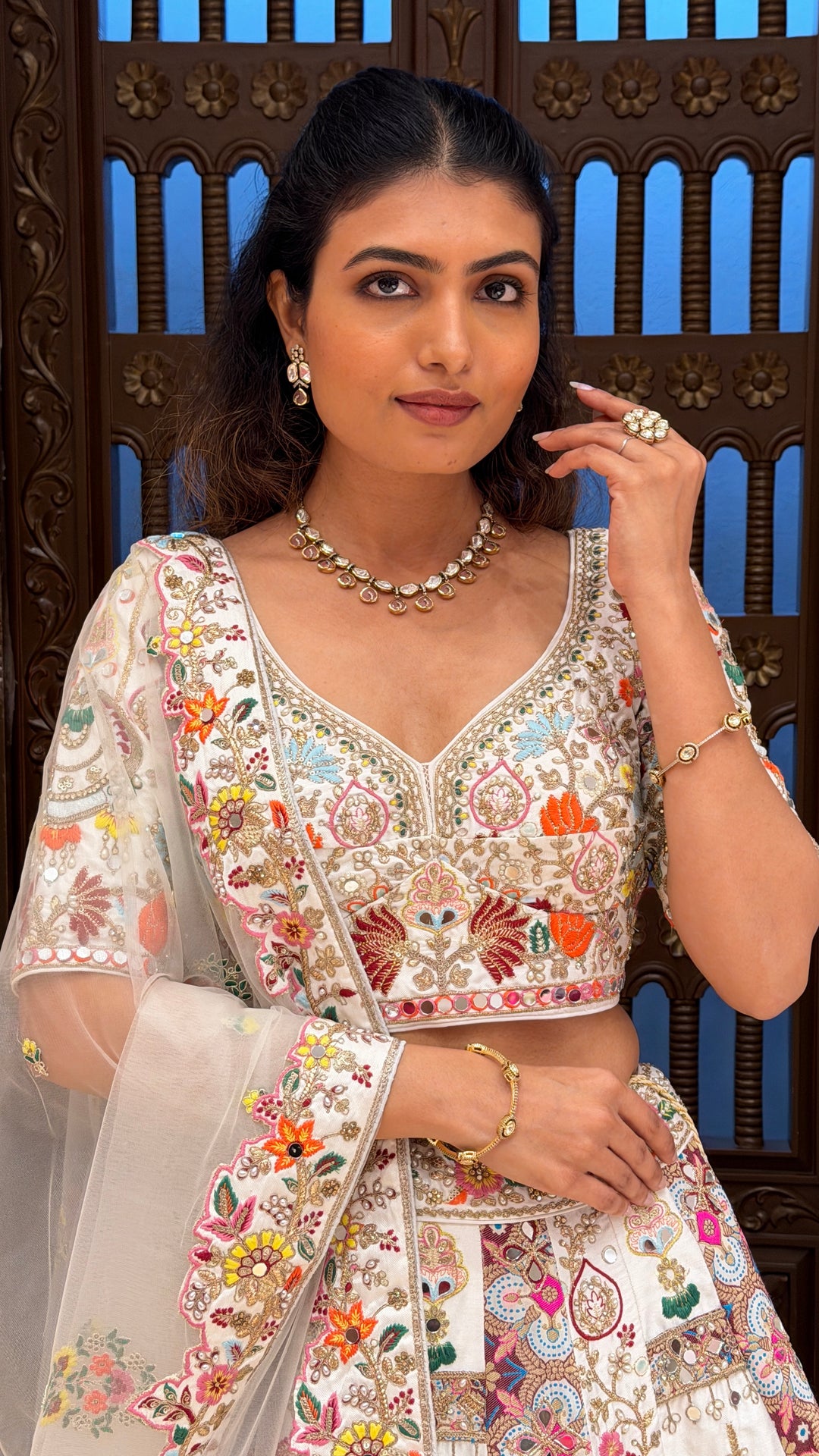 Ivory Heritage Embroidered Bridal Lehenga Set