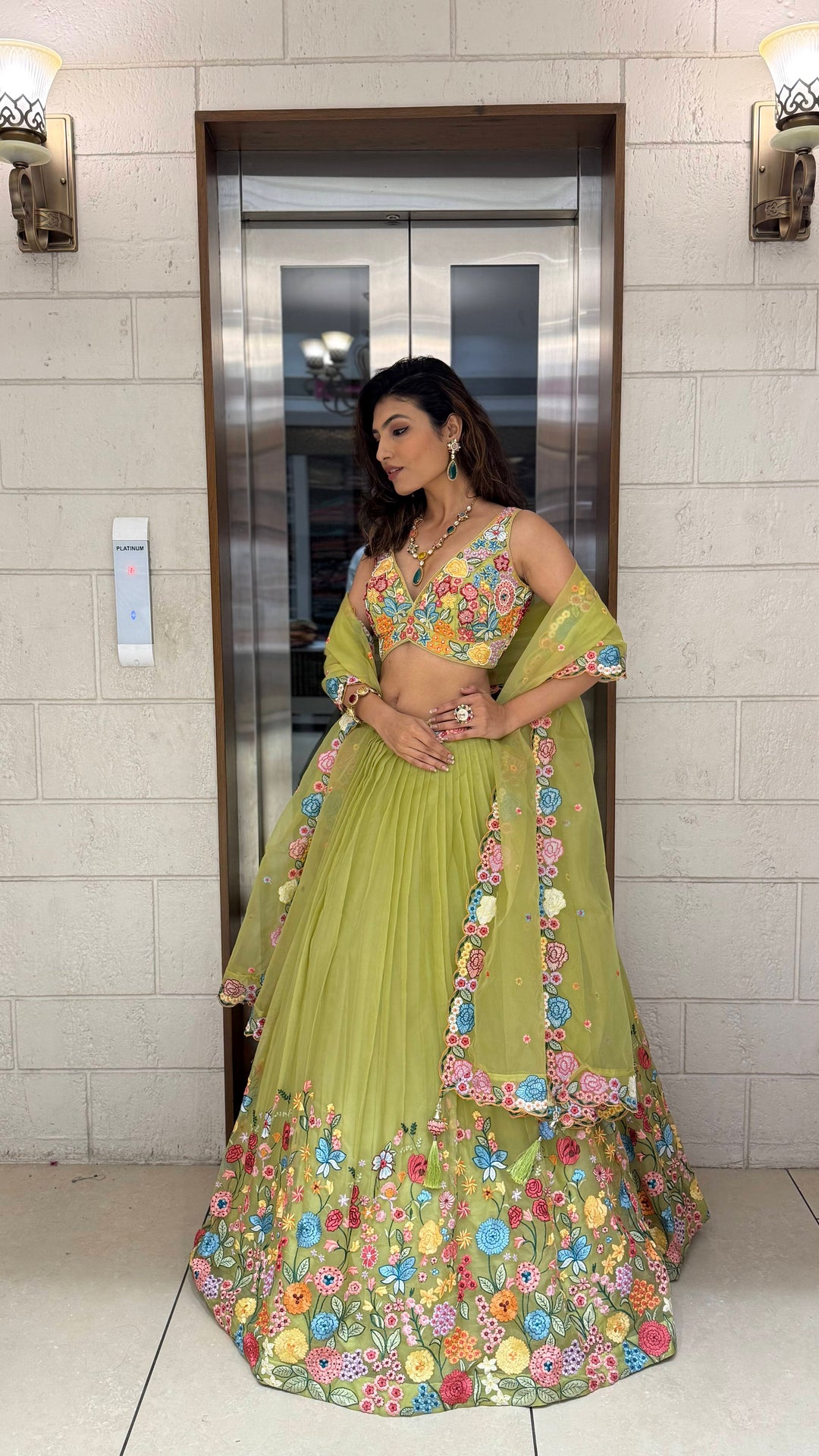 Floral Bliss Embroidered Lehenga Set – Spring Bloom Collection