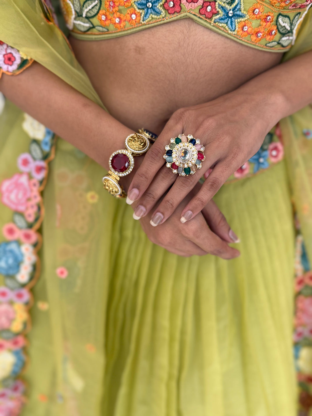 Floral Bliss Embroidered Lehenga Set – Spring Bloom Collection