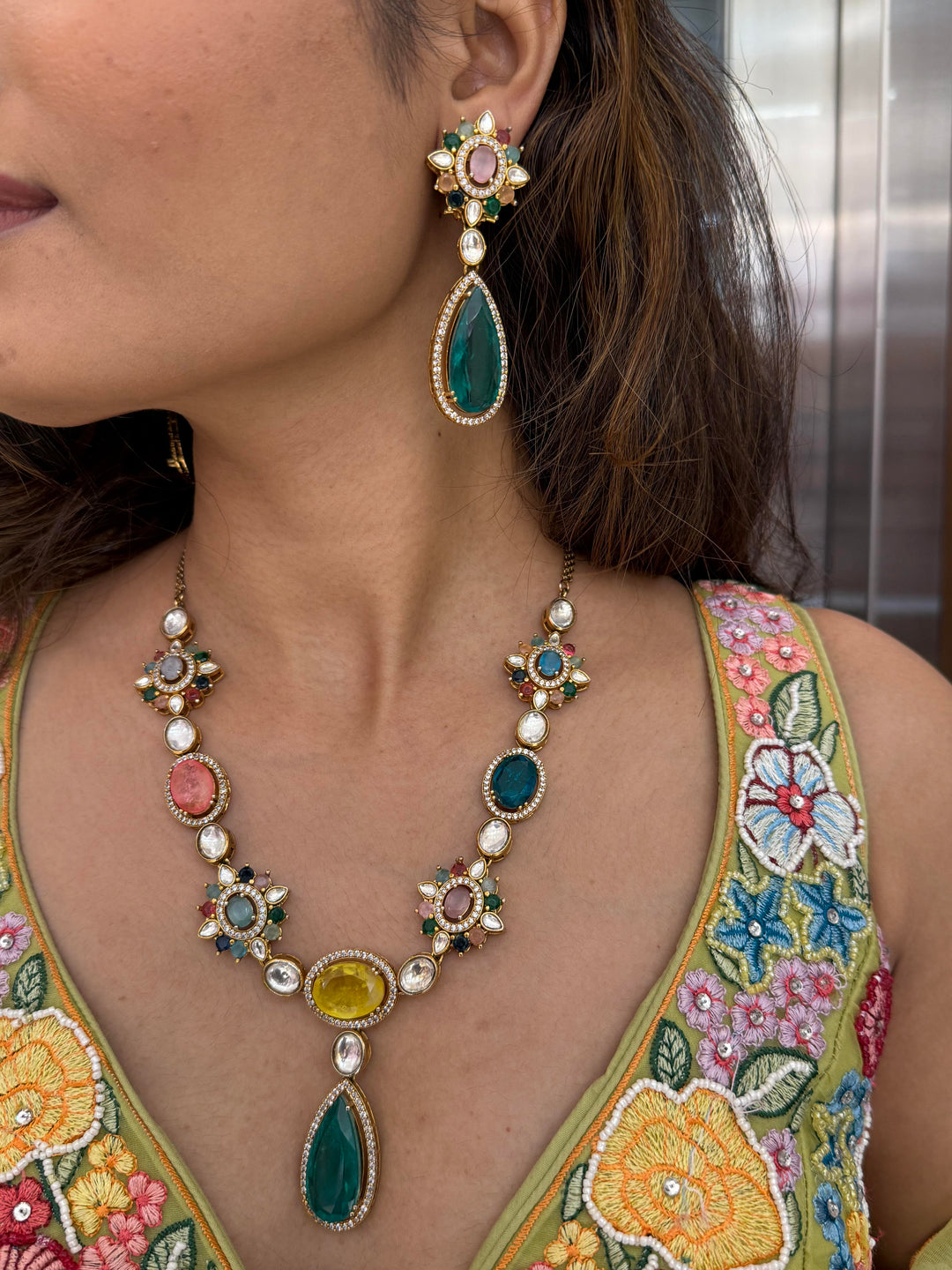 Floral Bliss Embroidered Lehenga Set – Spring Bloom Collection