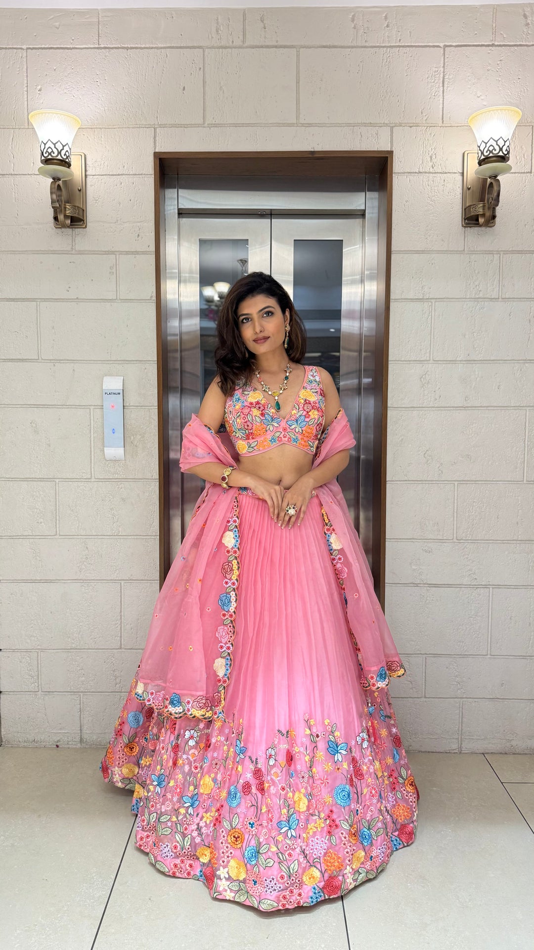 Floral Bliss Embroidered Lehenga Set – Spring Bloom Collection