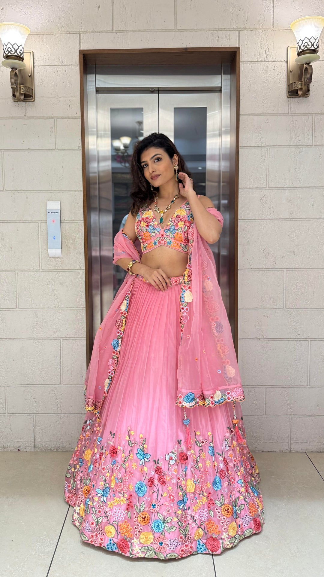 Floral Bliss Embroidered Lehenga Set – Spring Bloom Collection