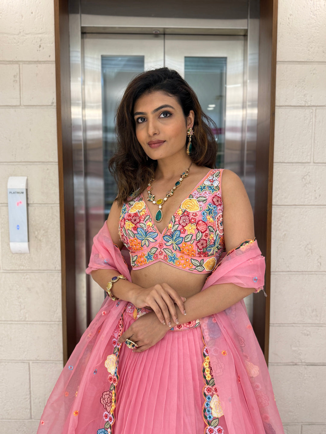 Floral Bliss Embroidered Lehenga Set – Spring Bloom Collection