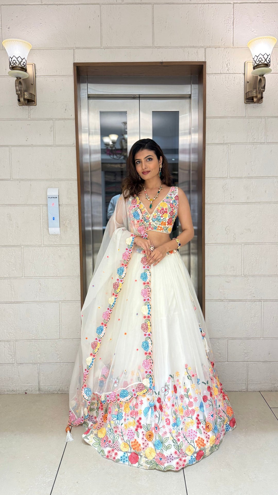 Floral Bliss Embroidered Lehenga Set – Spring Bloom Collection