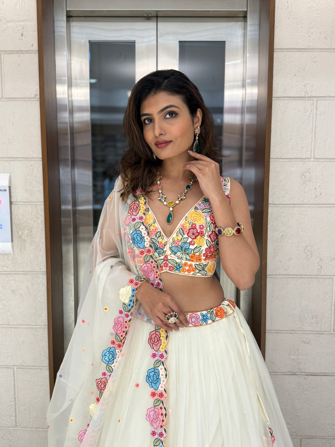 Floral Bliss Embroidered Lehenga Set – Spring Bloom Collection