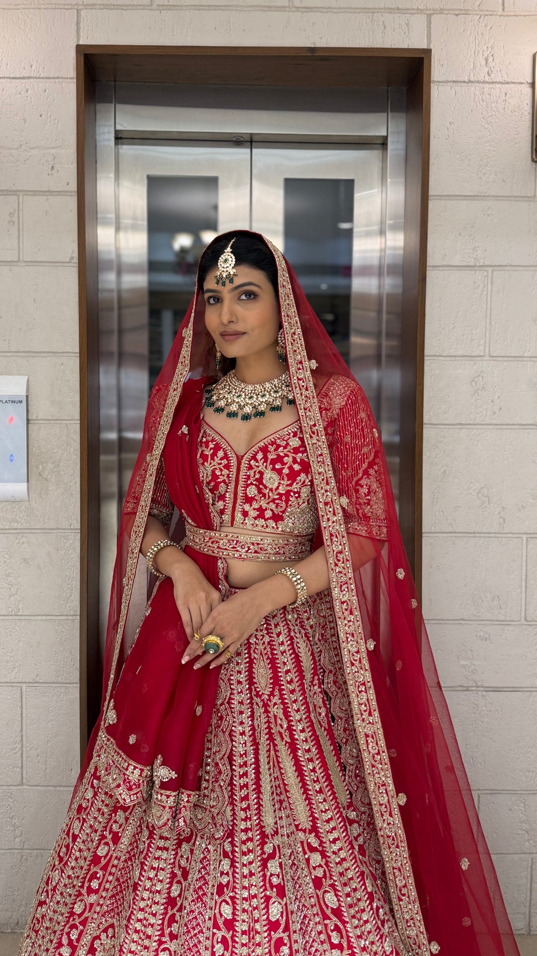 Regal Red Heavy Zardozi Bridal Lehenga with Hand-Embroidered Blouse & Double Dupatta