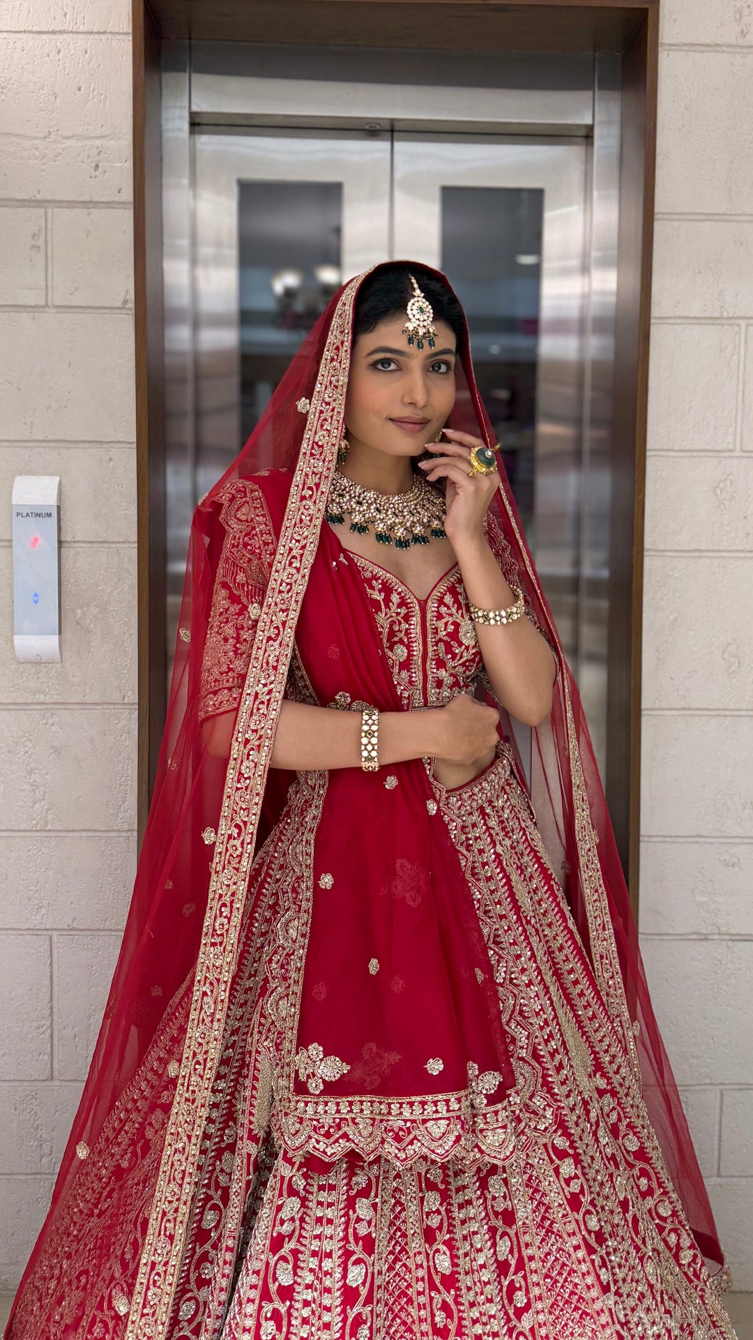 Regal Red Heavy Zardozi Bridal Lehenga with Hand-Embroidered Blouse & Double Dupatta