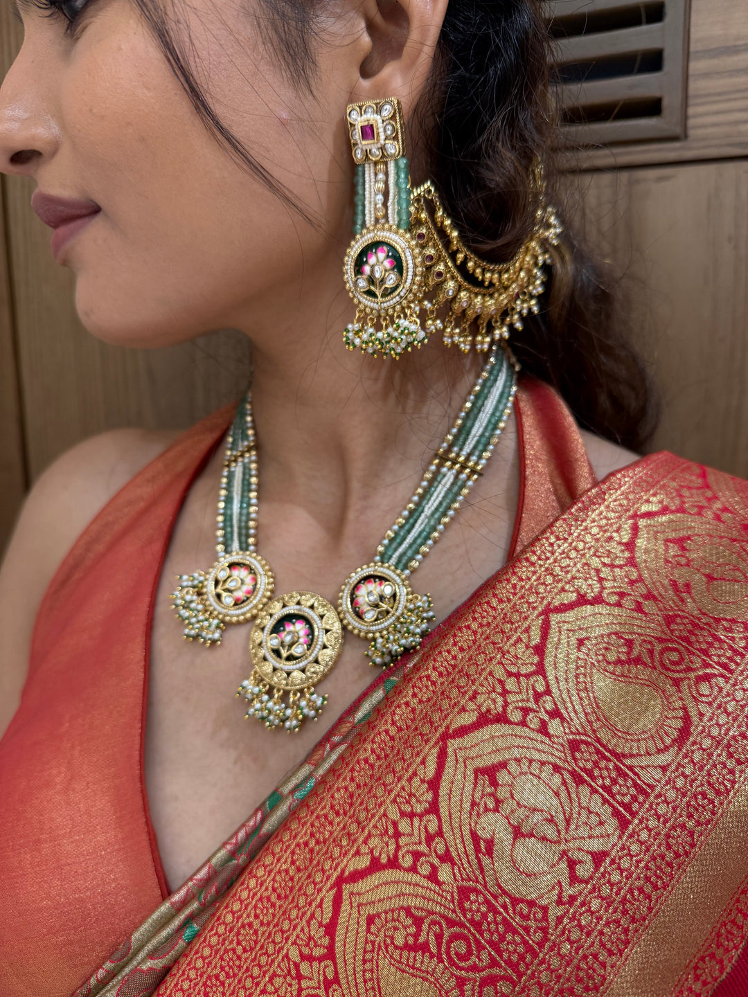 Kanjivaram Banarasi Silk Saree in Coral Orange with Zari Weaving