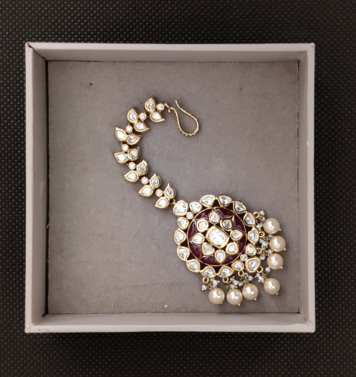 Ruby Red Kundan Bridal Necklace Set with Pearls – Premium Handcrafted Wedding Jewellery