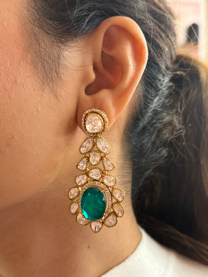 Multicolor Kundan Choker Necklace with Green Enamel Finish