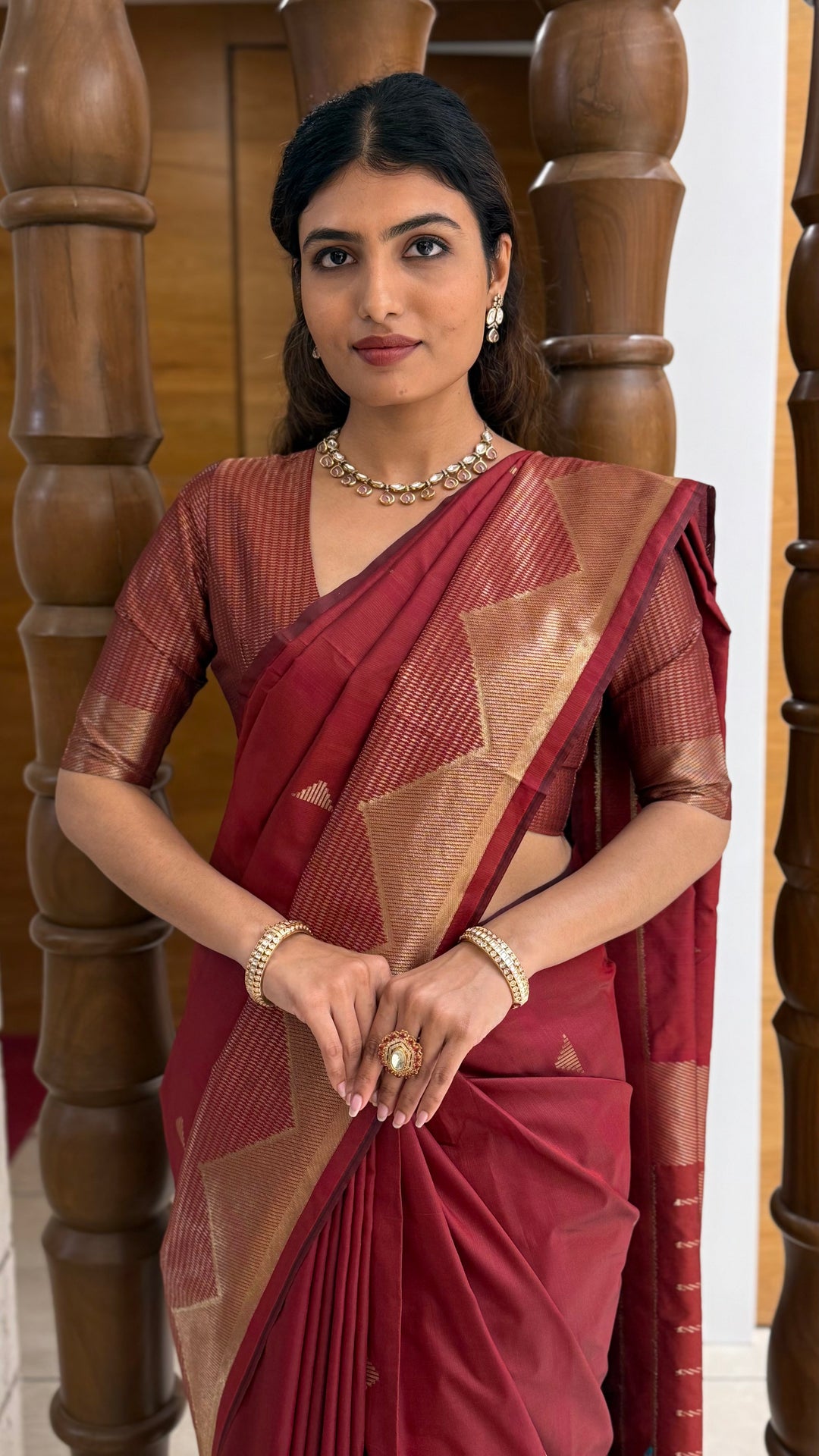 Elegant Soft Silk Saree with Geometric Zari Border Festive & Wedding Collection