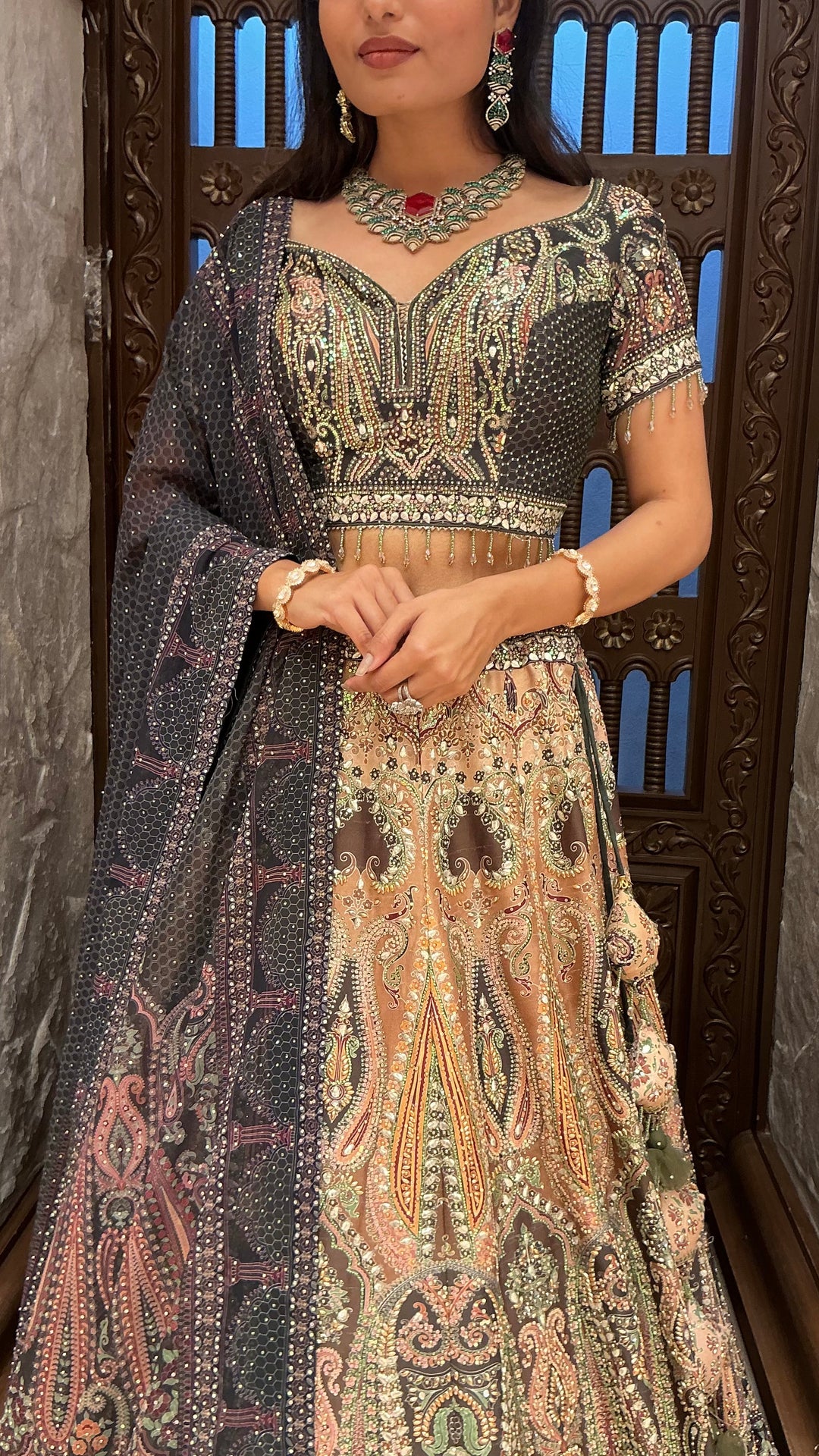 Luxury Multi-Colour Heavy Embroidered Designer Lehenga Set with Dupatta