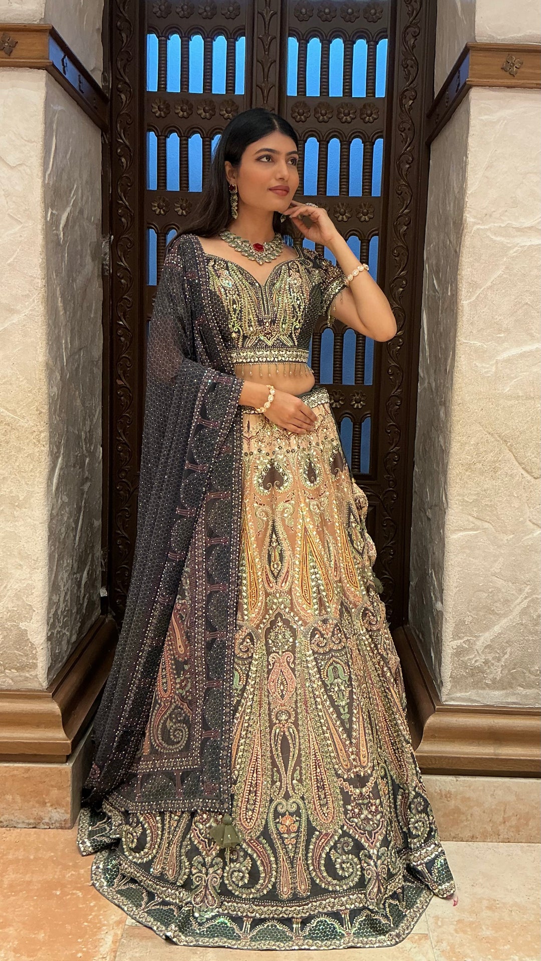 Luxury Multi-Colour Heavy Embroidered Designer Lehenga Set with Dupatta