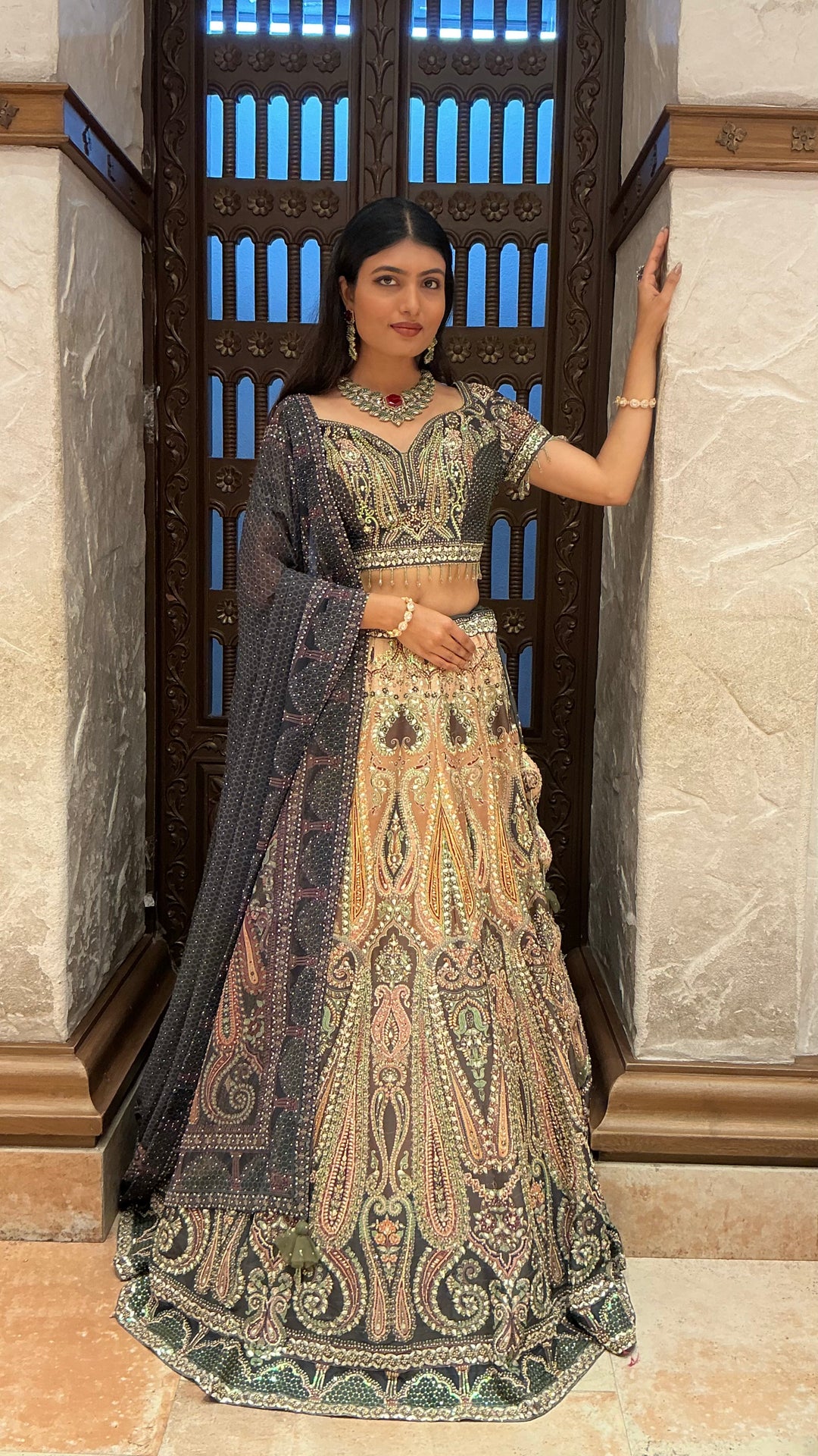 Luxury Multi-Colour Heavy Embroidered Designer Lehenga Set with Dupatta