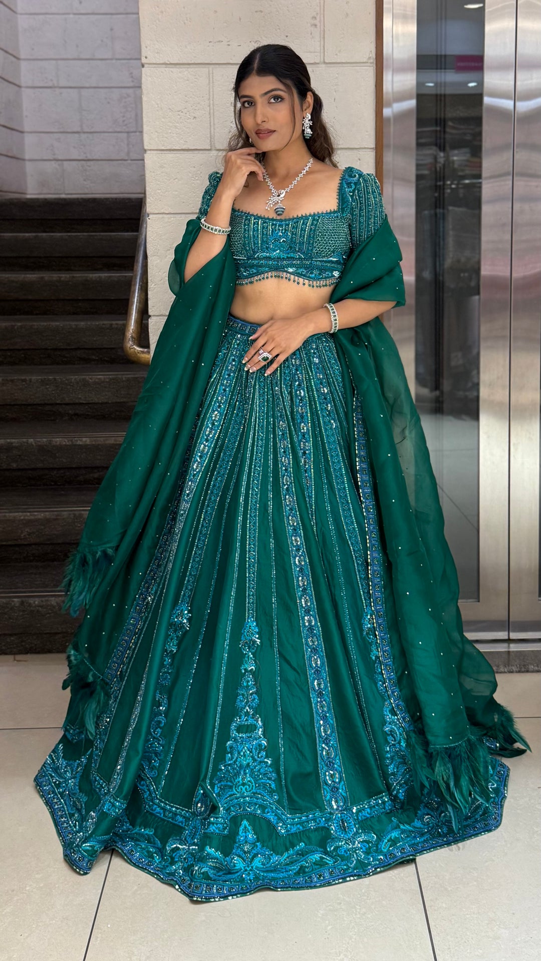 Heavily Embroidered Designer Lehenga Choli with Dupatta