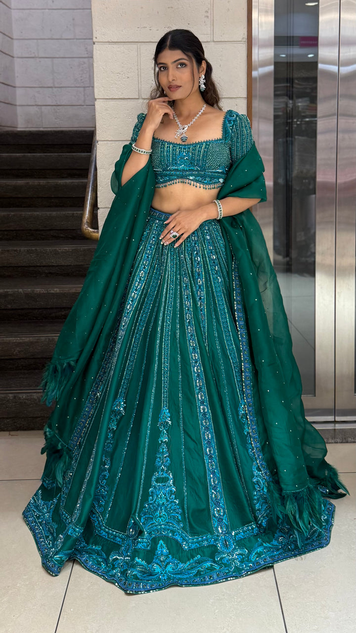 Heavily Embroidered Designer Lehenga Choli with Dupatta
