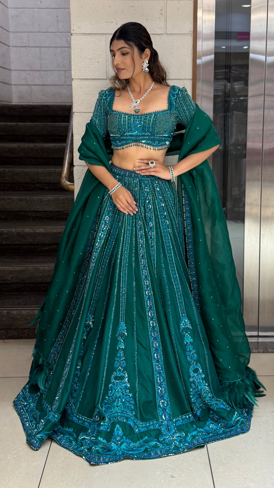 Heavily Embroidered Designer Lehenga Choli with Dupatta