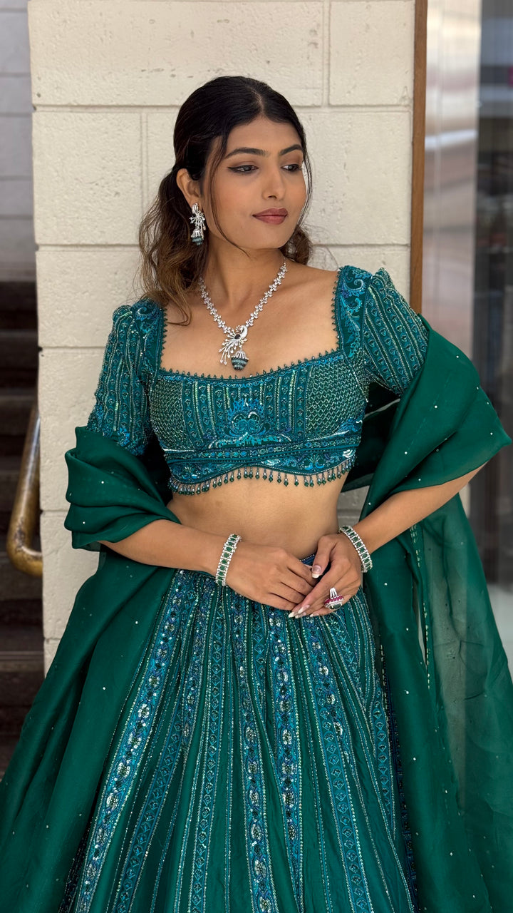 Heavily Embroidered Designer Lehenga Choli with Dupatta