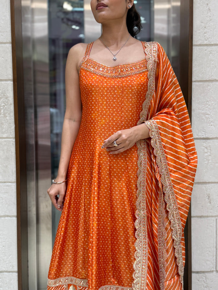 Designer Anarkali Palazzo Set with Embroidered Dupatta