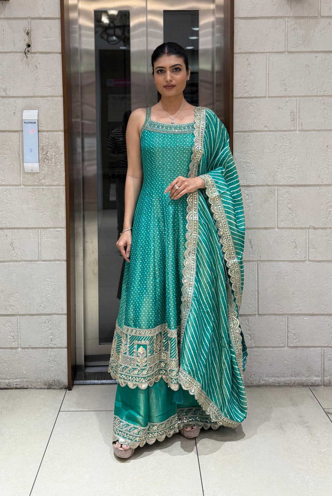 Designer Anarkali Palazzo Set with Embroidered Dupatta