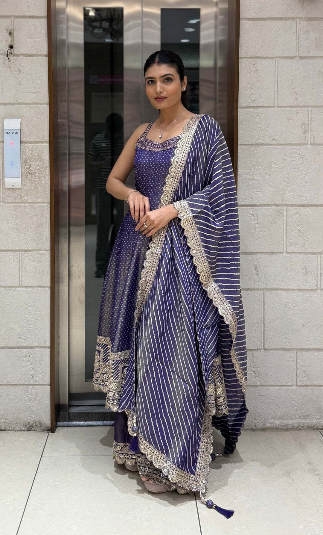 Designer Anarkali Palazzo Set with Embroidered Dupatta