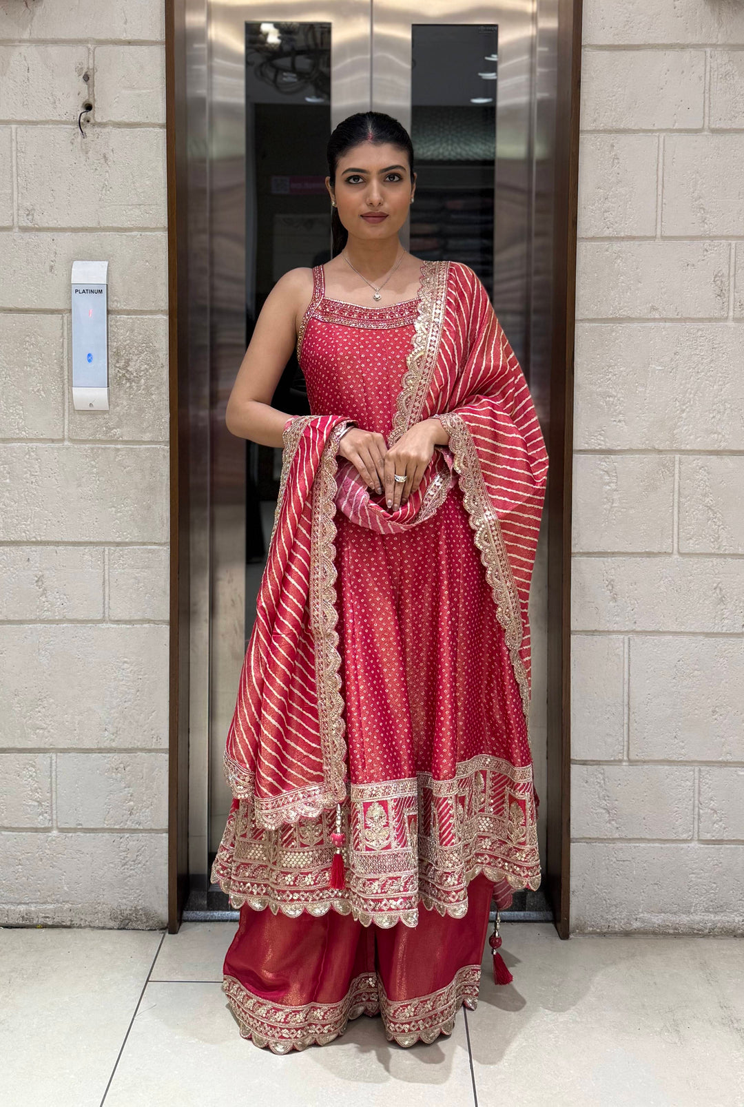 Designer Anarkali Palazzo Set with Embroidered Dupatta
