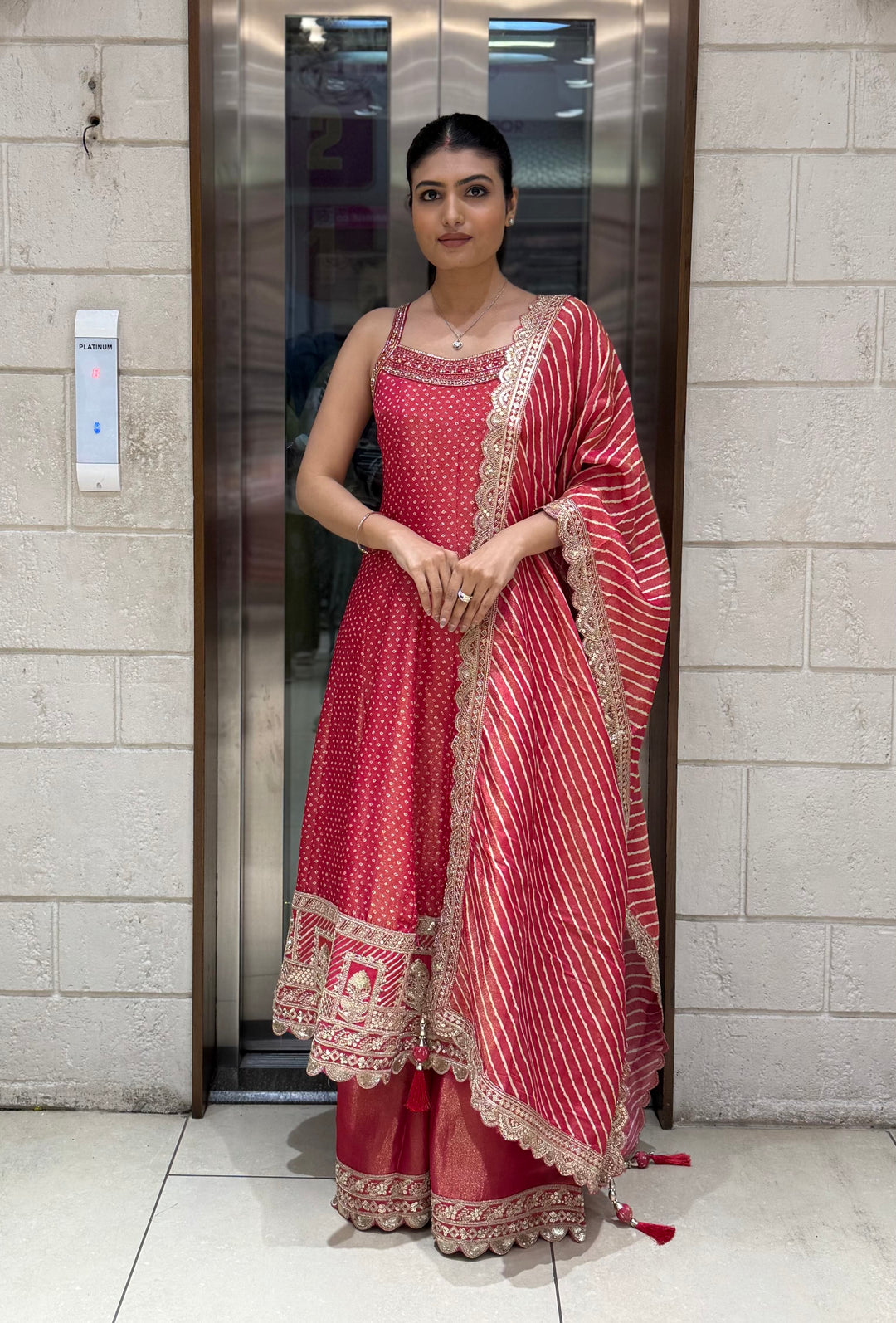Designer Anarkali Palazzo Set with Embroidered Dupatta