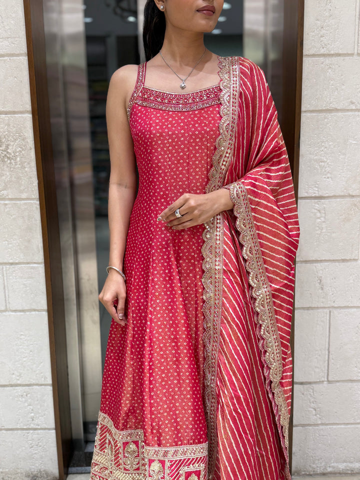 Designer Anarkali Palazzo Set with Embroidered Dupatta