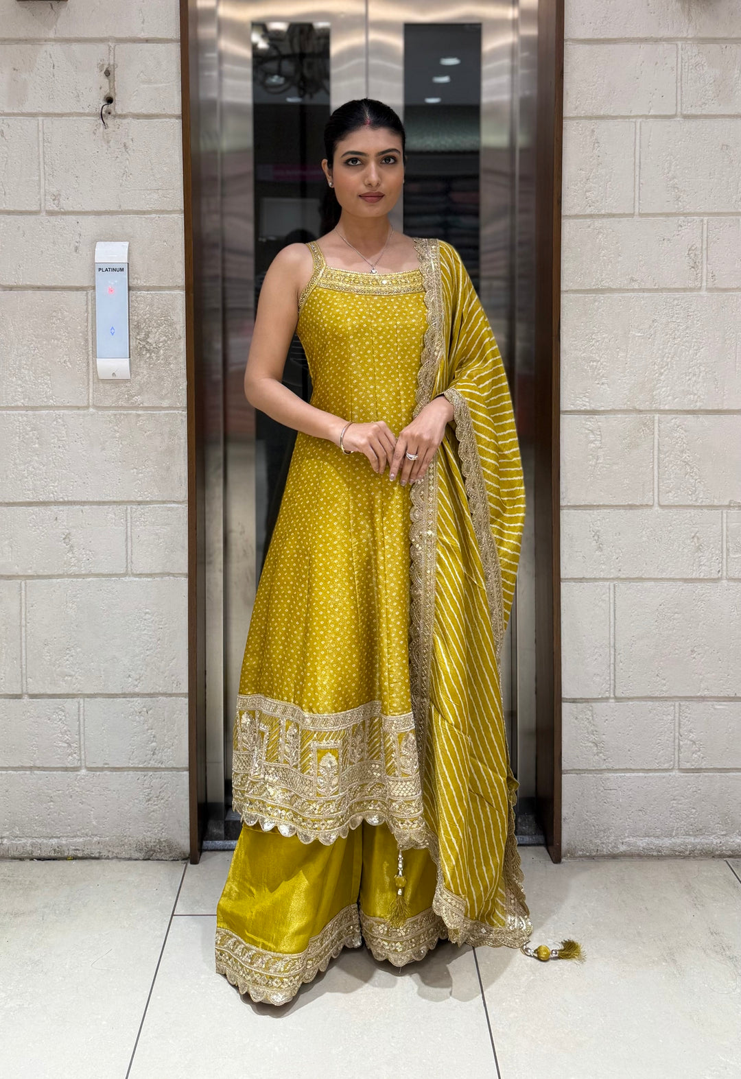 Designer Anarkali Palazzo Set with Embroidered Dupatta