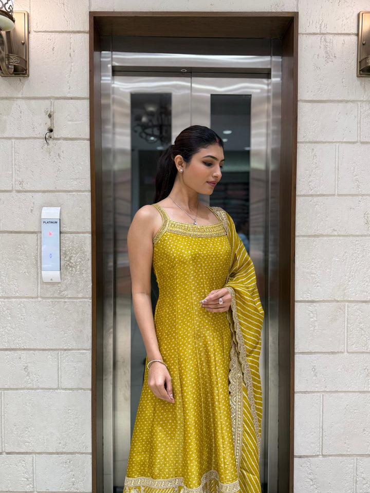 Designer Anarkali Palazzo Set with Embroidered Dupatta