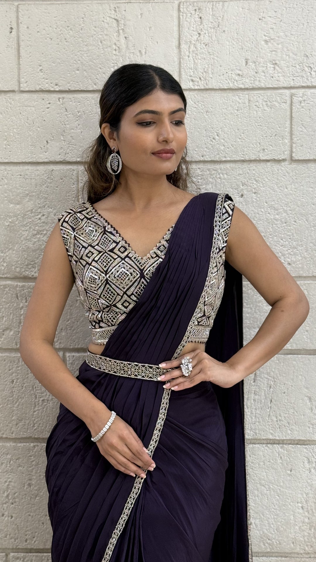 Ready-to-Wear Designer Saree with Embellished Blouse