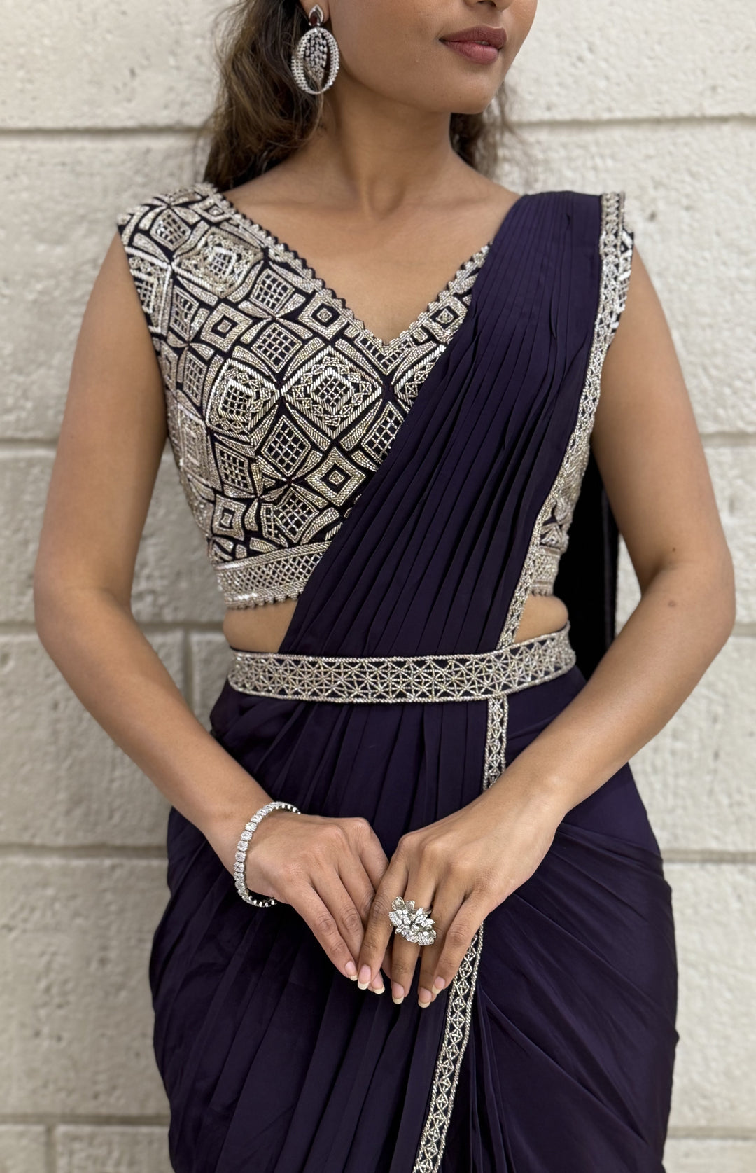 Ready-to-Wear Designer Saree with Embellished Blouse
