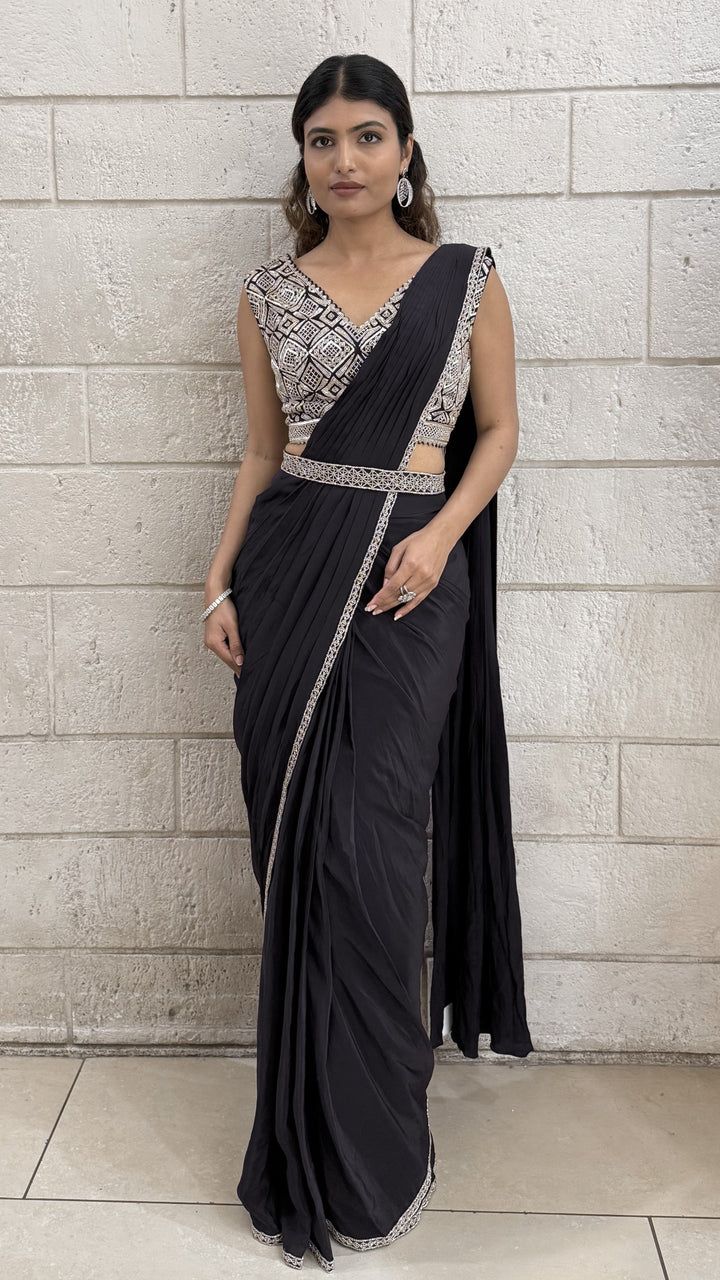Ready-to-Wear Designer Saree with Embellished Blouse